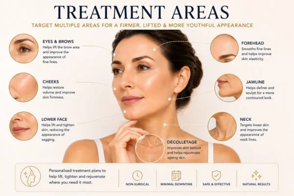 Areas of treatment for the ultimate lift tighten treatment Redditch